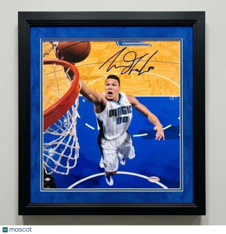 Aaron Gordon Orlando Magic Signed Basketball 11x14 Custom Framed Photo PSA