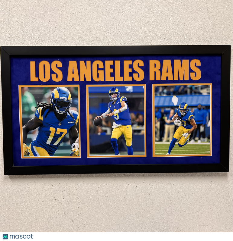 Davante Adams, Matthew Stafford, Puka Nacua 3-Photo Framed Los Angeles Rams