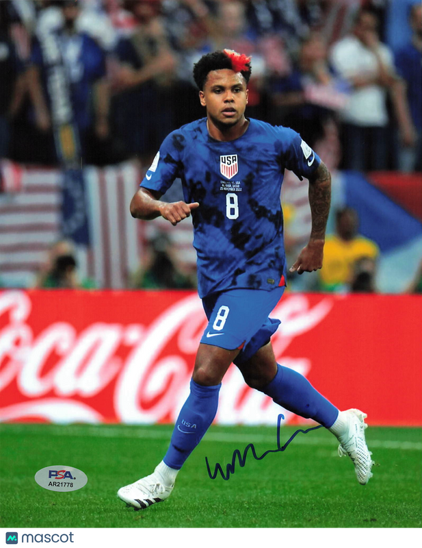 Weston McKennie Signed USMNT Soccer 8x10 Photo PSA Autographed