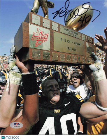 Mike Klinkenborg Signed Iowa Hawkeyes Football 8x10 Photo PSA Autographed