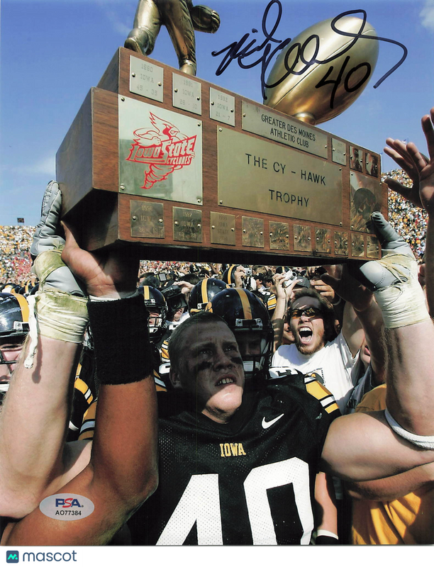 Mike Klinkenborg Signed Iowa Hawkeyes Football 8x10 Photo PSA Autographed