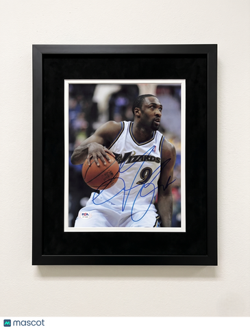Gilbert Arenas Washington Wizards Signed 8x10  Custom Framed Photo PSA