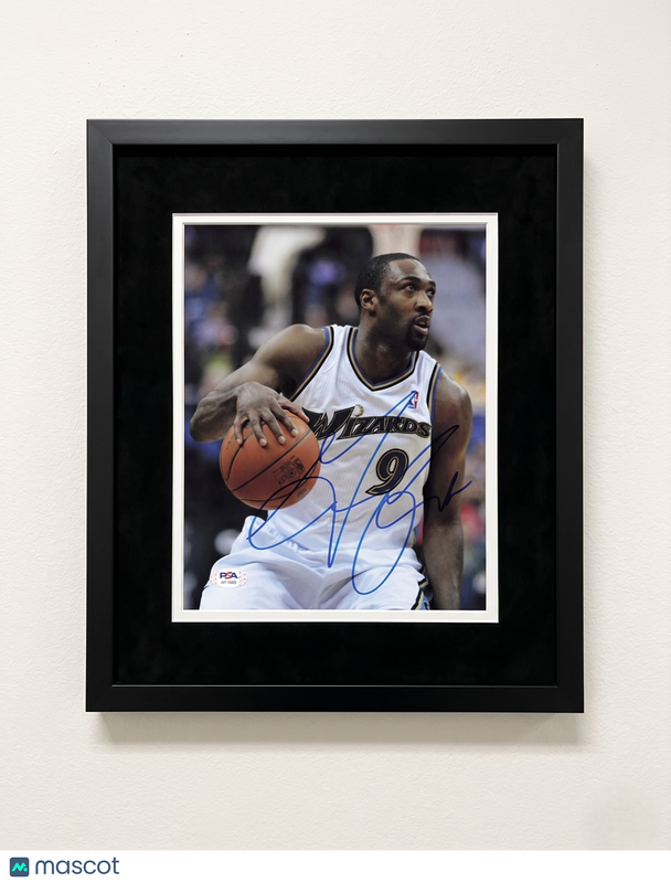 Gilbert Arenas Washington Wizards Signed 8x10  Custom Framed Photo PSA