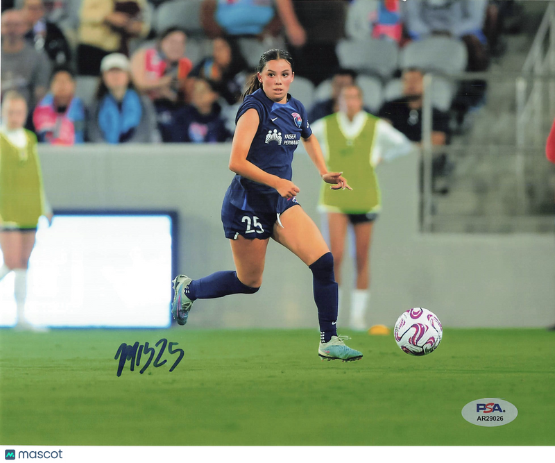 Melanie Barcenas Signed Football 8x10 Photo PSA Autographed