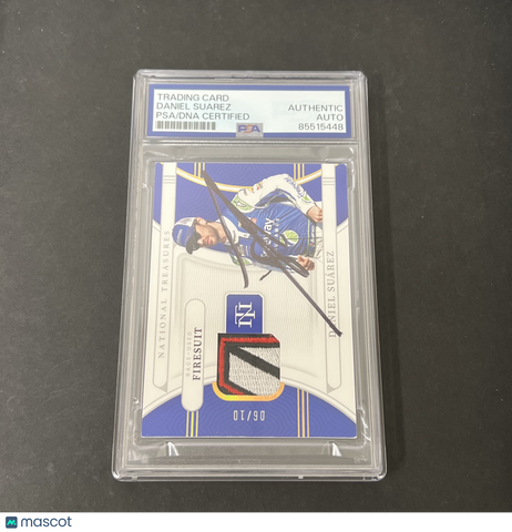 2022 Panini National Treasures Racing #RUF-DS Daniel Suarez signed PSA Suit 6/10