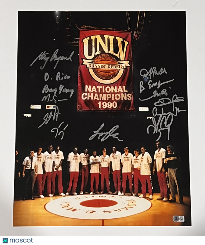 Larry Johnson Stacey Augmon UNLV Rebels Signed 16x20 Photo BAS