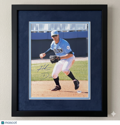 Hunter Dozier Kansas City Royals Signed 11x14 Custom Framed Photo PSA
