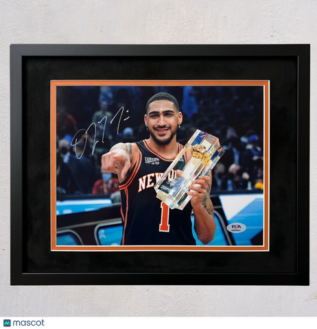 Obi Toppin New York Knicks Signed Basketball 8x10 Custom Framed Photo PSA