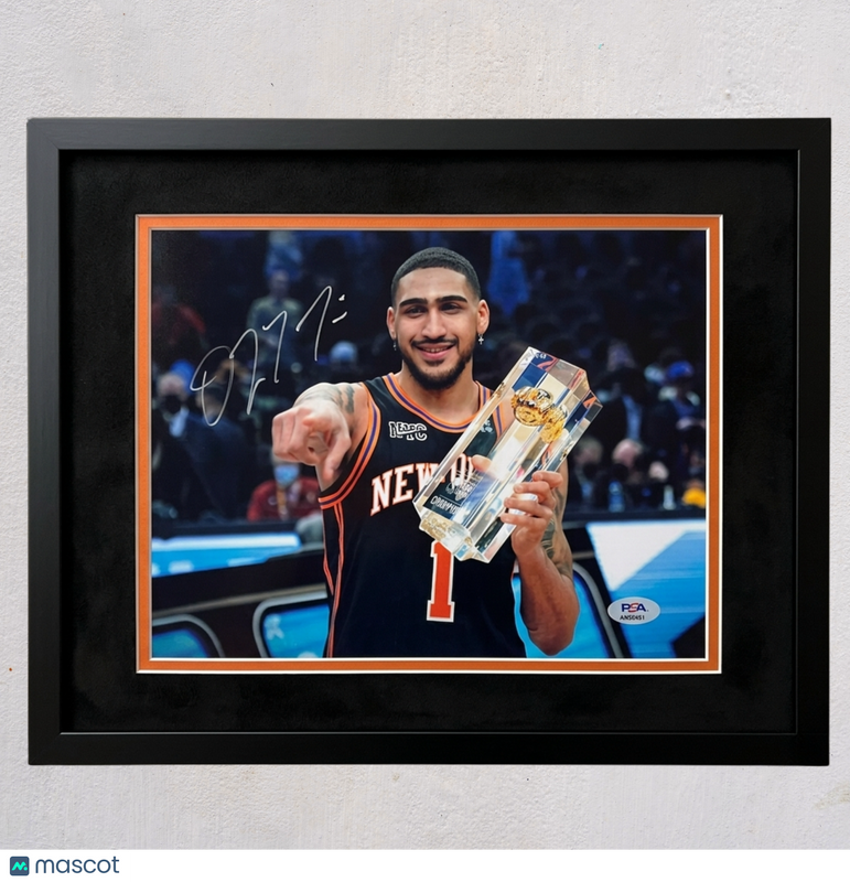 Obi Toppin New York Knicks Signed Basketball 8x10 Custom Framed Photo PSA