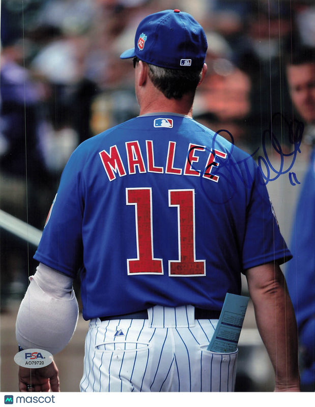John Mallee Chicago Cubs Signed 8x10 Photo PSA