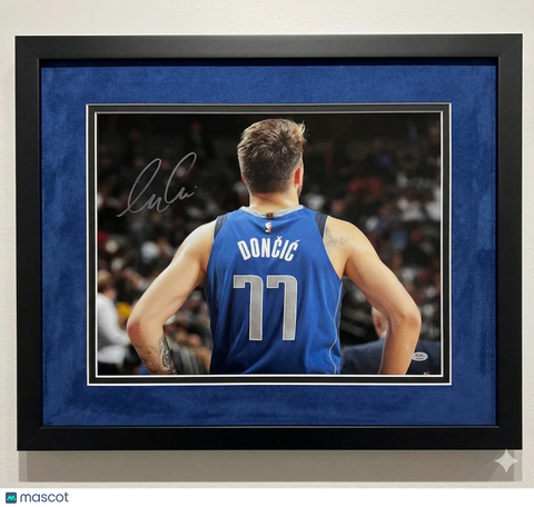 Luka Doncic Dallas Mavericks Signed Basketball 11x14 Custom Framed Photo PSA