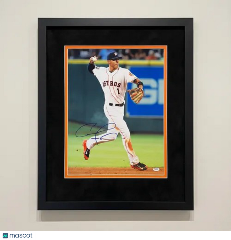 Carlos Correa Houston Astros Signed 16x20 Custom Framed Photo PSA