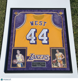 Jerry West Signed Jersey Custom Framed "34x40" PSA Los Angeles Lakers Autograph