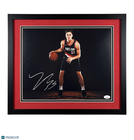 Zach Collins Portland Trailblazers Signed 11x14 Custom Framed Photo JSA
