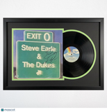 Steve Earle Signed Exit 0 Custom Framed Vinyl PSA Album Autographed