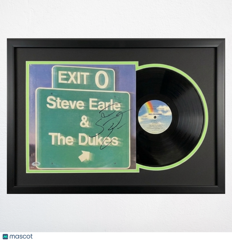 Steve Earle Signed Exit 0 Custom Framed Vinyl PSA Album Autographed