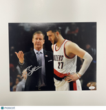 Jusuf Nurkic and Terry Stotts Portland Signed Basketball 11x14 Photo BAS