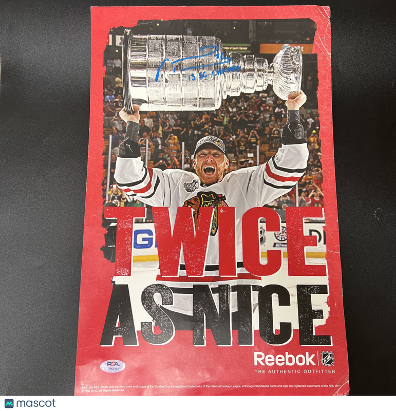 Marián Hossa Signed Poster NHL PSA Chicago Blackhawks