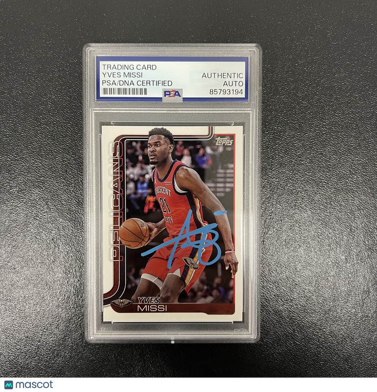 2025 Topps #191 Yves Missi Signed Card Auto PSA Slabbed New Orleans Pelicans