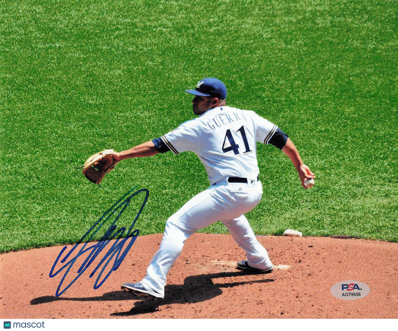 Junior Guerra Milwaukee Brewers Signed 8x10 Photo PSA