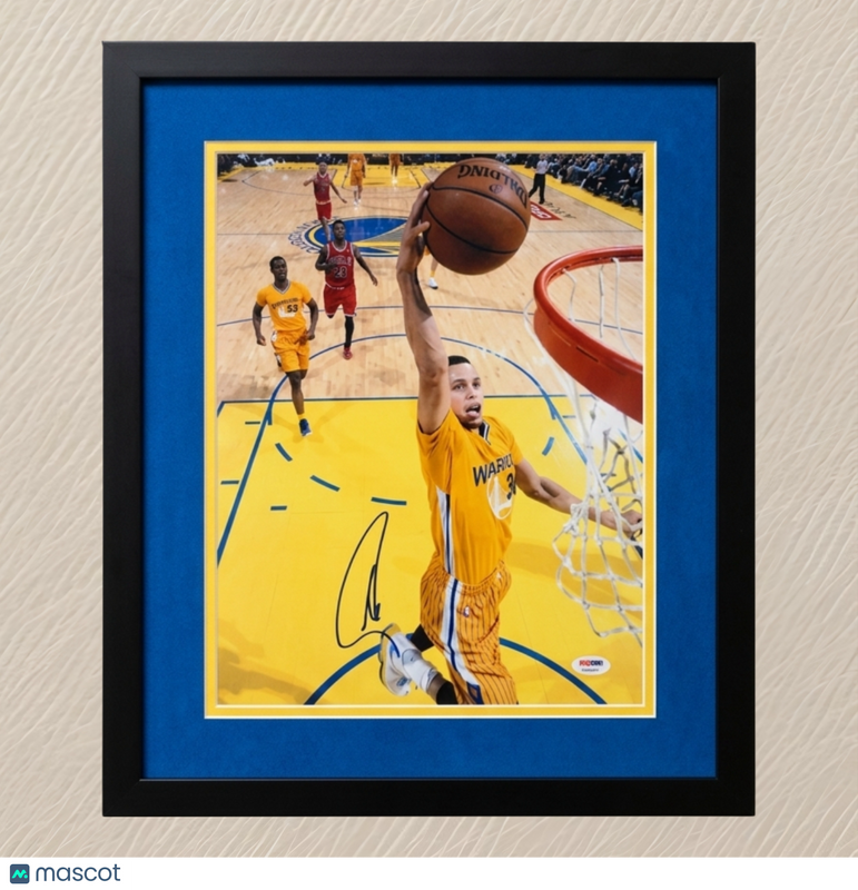Stephen Curry Golden State Warriors Signed 11x14 Custom Framed Photo PSA