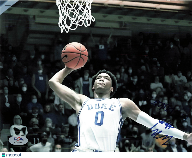 Wendell Moore Duke Blue Devils Signed Basketball 8x10 Photo PSA