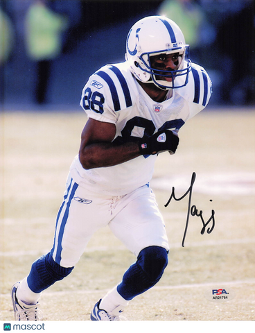 Marvin Harrison Signed Indianapolis Colts Football 8x10 Photo PSA Autographed