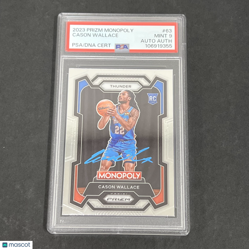 2023 Panini Prizm Monopoly #63 Cason Wallace signed card PSA 9 Auto A Thunder
