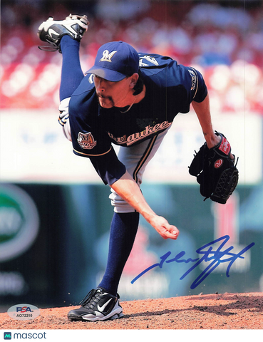 John Axford Milwaukee Brewers Signed 8x10 Photo PSA