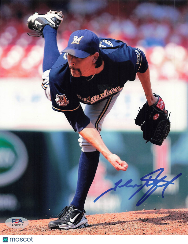 John Axford Milwaukee Brewers Signed 8x10 Photo PSA