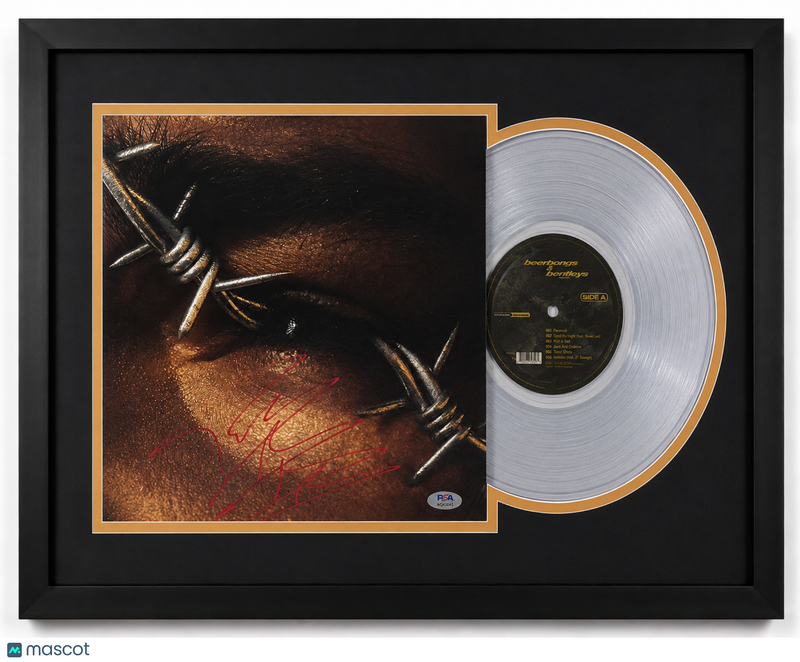 Post Malone Signed Beerbongs & Bentleys Custom Framed Vinyl Album PSA Auth
