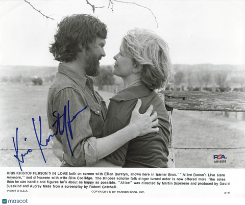 Kris Kristofferson Signed 8x10 Photo Alice Doesn't Live Here Anymore PSA Auth