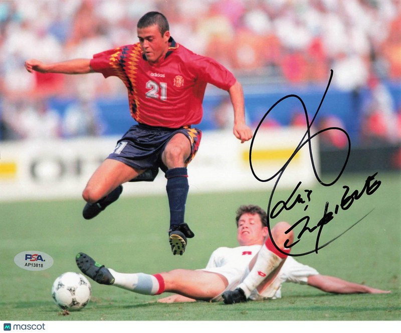 Luis Enrique Signed 8x10 Photo PSA FC Barcelona Soccer