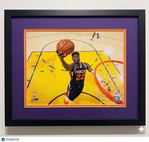 DeAndre Ayton Phoenix Suns Signed Basketball 11x14 Photo PSA