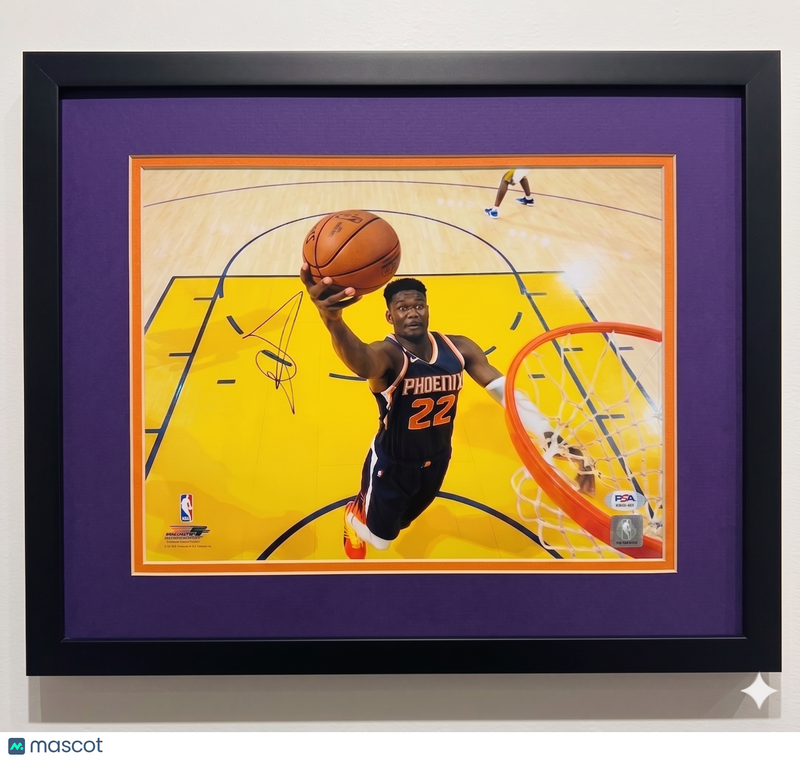 DeAndre Ayton Phoenix Suns Signed Basketball 11x14 Photo PSA