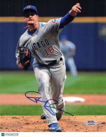 Chris Rusin Chicago Cubs Signed 8x10 Photo PSA