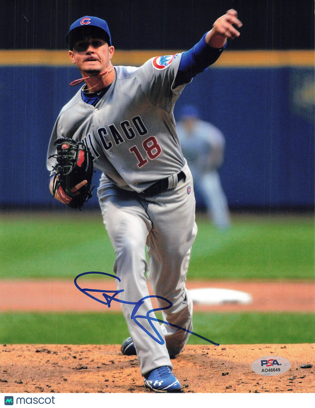 Chris Rusin Chicago Cubs Signed 8x10 Photo PSA