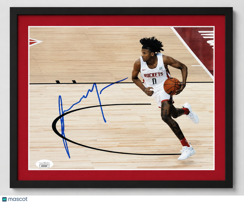 Jalen Green Houston Rockets Signed Basketball 8x10 Custom Framed Photo PSA Auth