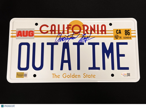 Christopher Lloyd Signed Vanity License Plate JSA Auto Back to the Future