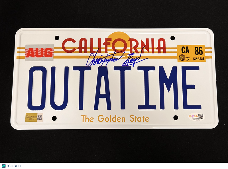 Christopher Lloyd Signed Vanity License Plate JSA Auto Back to the Future