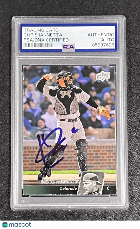 2010 Upper Deck #185 Chris Iannetta Signed Card Auto PSA Slabbed Rockies