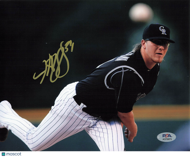 Jeff Hoffman Colorado Rockies Signed 8x10 Photo PSA