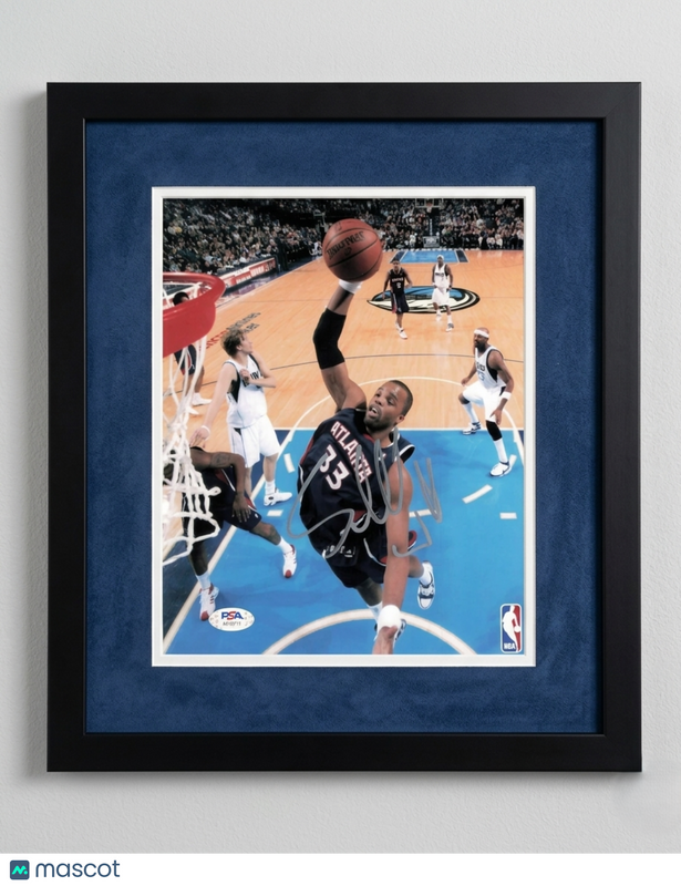 Shelden Williams Atlanta Hawks Signed Basketball 8x10 Custom Framed Photo PSA