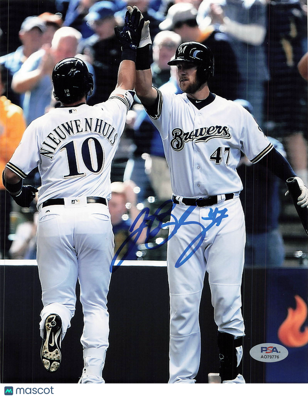 Jett Bandy Milwaukee Brewers Signed 8x10 Photo PSA