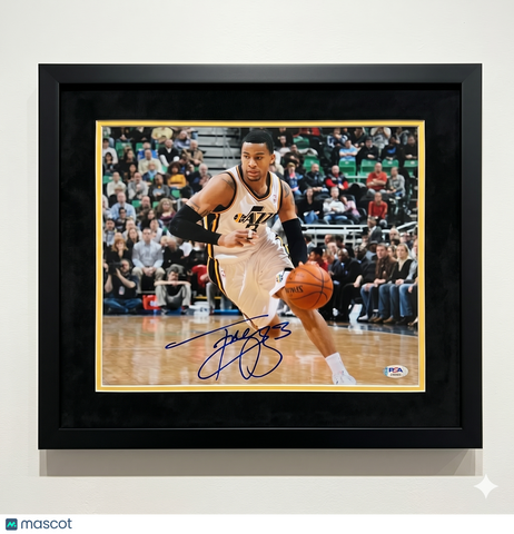 Trey Burke Utah Jazz Signed Basketball 11x14 Custom Framed Photo PSA