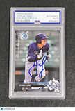 2017 Topps Bowman Chrome#BCP176 Joshua Lowe  Signed Card Auto PSA Slabbed Rays