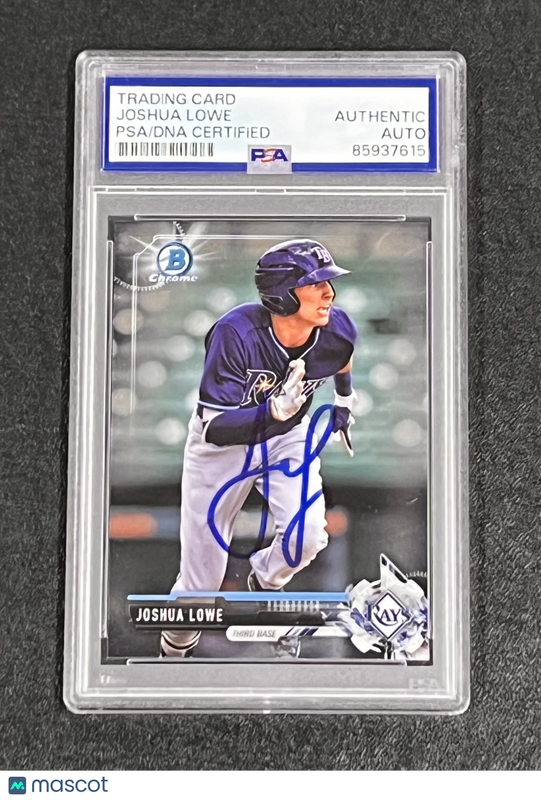 2017 Topps Bowman Chrome#BCP176 Joshua Lowe  Signed Card Auto PSA Slabbed Rays