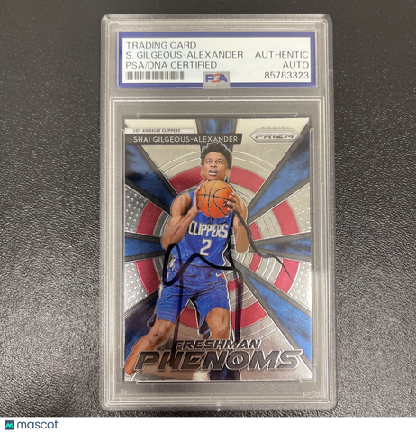 2018-19 Panini Prizm #15 Shai Gilgeous-Alexander Signed Card PSA Thunder
