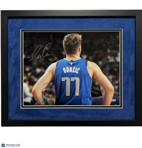 Luka Doncic Dallas Mavericks Signed Basketball 11x14 Custom Framed Photo PSA