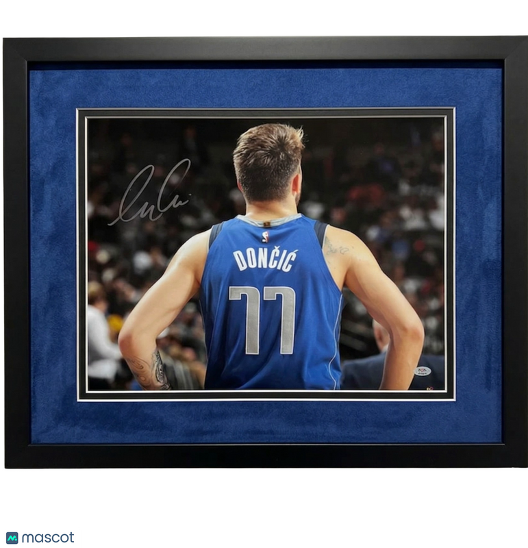 Luka Doncic Dallas Mavericks Signed Basketball 11x14 Custom Framed Photo PSA
